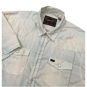 Howler Brothers H Bar B Pearl Snap Shirt Men's Medium Plaid Western Pockets